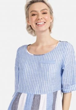 HELMIDGE Robe De Jour Weiss Hellblau Femme -HELMIDGE Soldes Boutique b1982a65224d4dc08d8671ac6ccee8a1