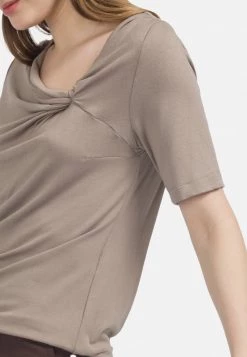 HELMIDGE Femme KNOTEN AUSSCHNITT Blouse Beige -HELMIDGE Soldes Boutique bad46a640eda459c8c84f766e5ff443e