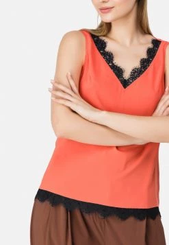 HELMIDGE MIT V AUSSCHNITT Blouse Orange Femme -HELMIDGE Soldes Boutique bb896e8e8bf94b47b92437ea12a2052c