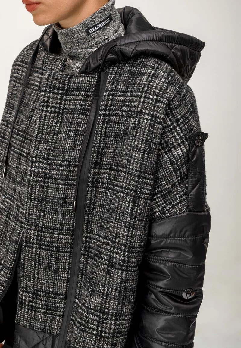 HELMIDGE KURZEJACKE KURZEJACKE Veste D'hiver Schwarz Grau Femme 5 HELMIDGE KURZEJACKE KURZEJACKE Veste D'hiver Schwarz Grau Femme – Image 3