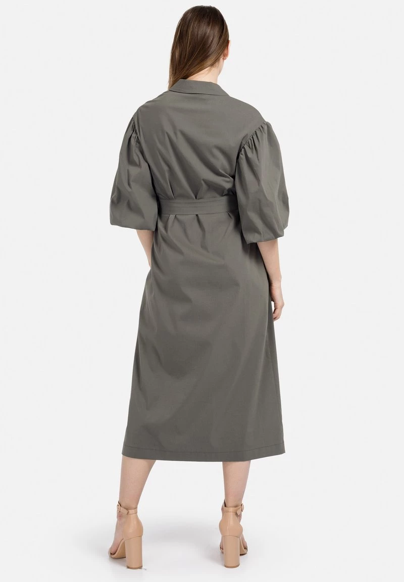 HELMIDGE Femme HEMDBLUSENKLEID Robe Chemise Khaki 3 HELMIDGE Femme HEMDBLUSENKLEID Robe Chemise Khaki – Image 2