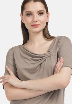 HELMIDGE Femme KNOTEN AUSSCHNITT Blouse Beige -HELMIDGE Soldes Boutique c27447d2da714be28edeceb8862abbff