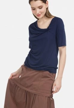 HELMIDGE KNOTEN AUSSCHNITT Blouse Blau Femme -HELMIDGE Soldes Boutique c2ed756cca20450dbc6b48f27bee32ce