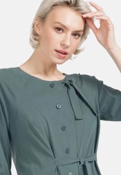 HELMIDGE Femme Robe Chemise Dunkel Grun -HELMIDGE Soldes Boutique c7ccad6697e0458a9718f1cf14d579de