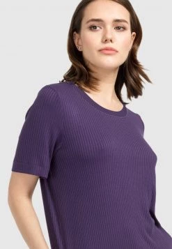HELMIDGE T Shirt Imprimé Lila Femme -HELMIDGE Soldes Boutique cc8ec5339d934644838455f59dd4e612
