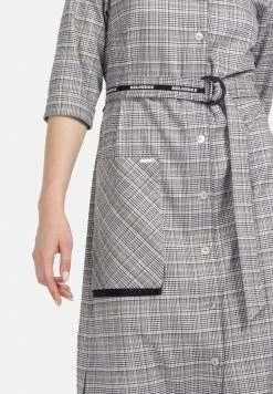 HELMIDGE Robe Chemise Kariert Beige Femme -HELMIDGE Soldes Boutique d17b1cc3dd9645fe97fce51827e4f5b2