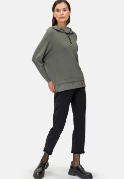 HELMIDGE Sweat à Capuche Khaki Femme