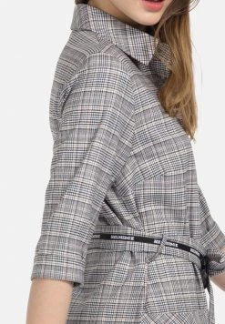 HELMIDGE Robe Chemise Kariert Beige Femme -HELMIDGE Soldes Boutique da21377475774ac3b0f3c395e6862a0c