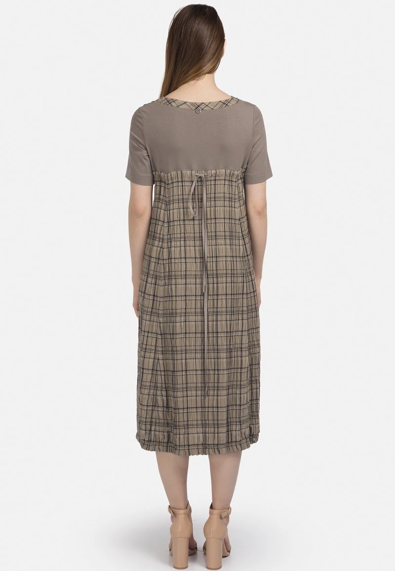 HELMIDGE Femme IM KARO DESSIN Robe De Jour Beige 5 HELMIDGE Femme IM KARO DESSIN Robe De Jour Beige – Image 3