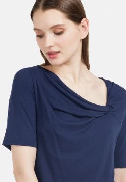 HELMIDGE KNOTEN AUSSCHNITT Blouse Blau Femme -HELMIDGE Soldes Boutique dde75104a8e347c59dfe6a3d65651193