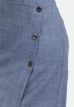 HELMIDGE Jupe Portefeuille Grau Blau Femme -HELMIDGE Soldes Boutique e57fb10ca8014b9586817ff34d77ae03