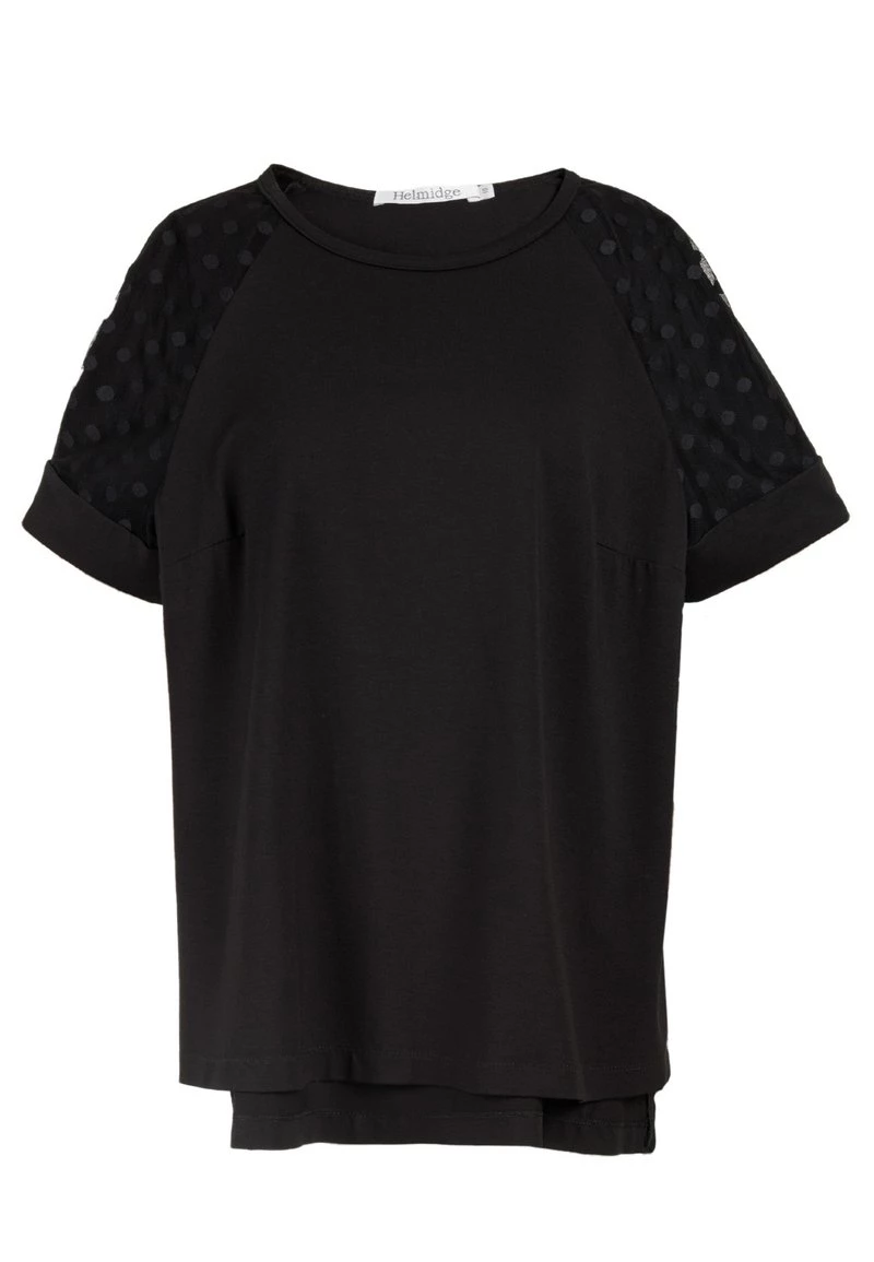 HELMIDGE Femme KURZARMBLUSE BLUSE Blouse Schwarz 9 HELMIDGE Femme KURZARMBLUSE BLUSE Blouse Schwarz – Image 7