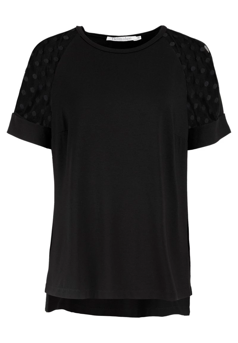 HELMIDGE Femme KURZARMBLUSE BLUSE Blouse Schwarz 8 HELMIDGE Femme KURZARMBLUSE BLUSE Blouse Schwarz – Image 6