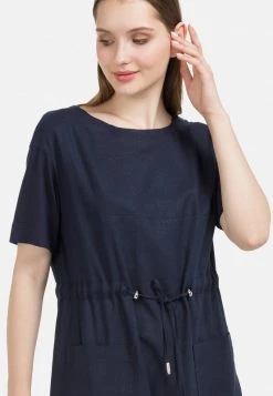 HELMIDGE Femme MIT TAILLENKORDEL Robe De Jour Blau -HELMIDGE Soldes Boutique ef2ee71fa9cf41b8a9d793c5773d5e68