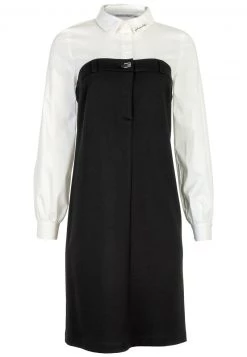 HELMIDGE Femme Robe Chemise Milchig Schwarz -HELMIDGE Soldes Boutique f1d022a16a144afd860a2c01b85ab0cc