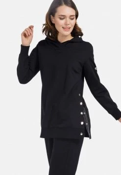 HELMIDGE LOCKEREN SCHNITT Sweat à Capuche Schwarz Femme