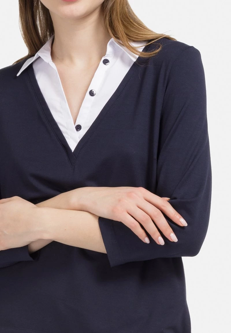 HELMIDGE Femme KRAGEN Blouse Blue 7 HELMIDGE Femme KRAGEN Blouse Blue – Image 5