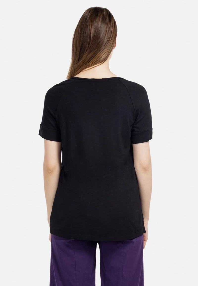 HELMIDGE Femme KURZARMBLUSE BLUSE Blouse Schwarz 4 HELMIDGE Femme KURZARMBLUSE BLUSE Blouse Schwarz – Image 2