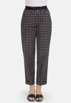 HELMIDGE KARO DESSIN Pantalon Classique Schwarz Femme